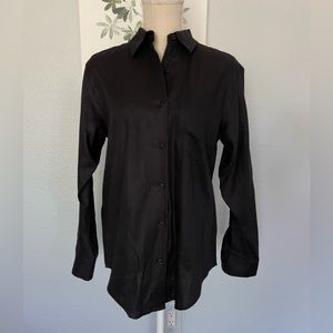 Lauren Ralph Lauren Womens 100% Linen Black button down size 8